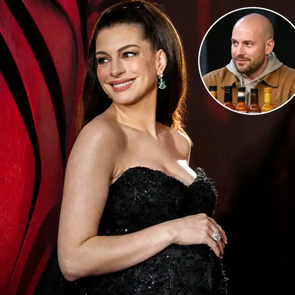 Anne Hathaway Saves Hot Ones for an Overdue Baby