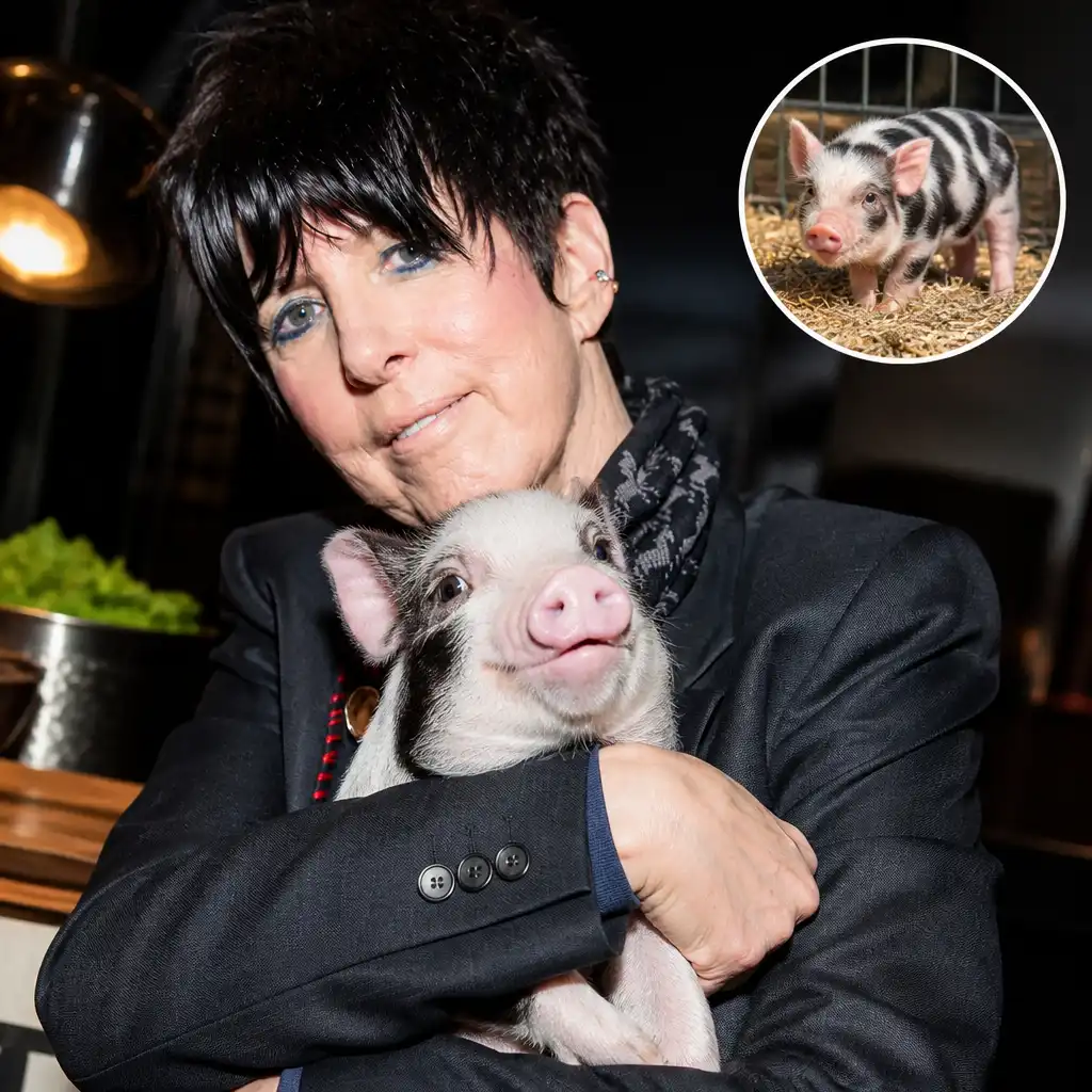 Diane Warren Adopts a Viral Piglet at Auction