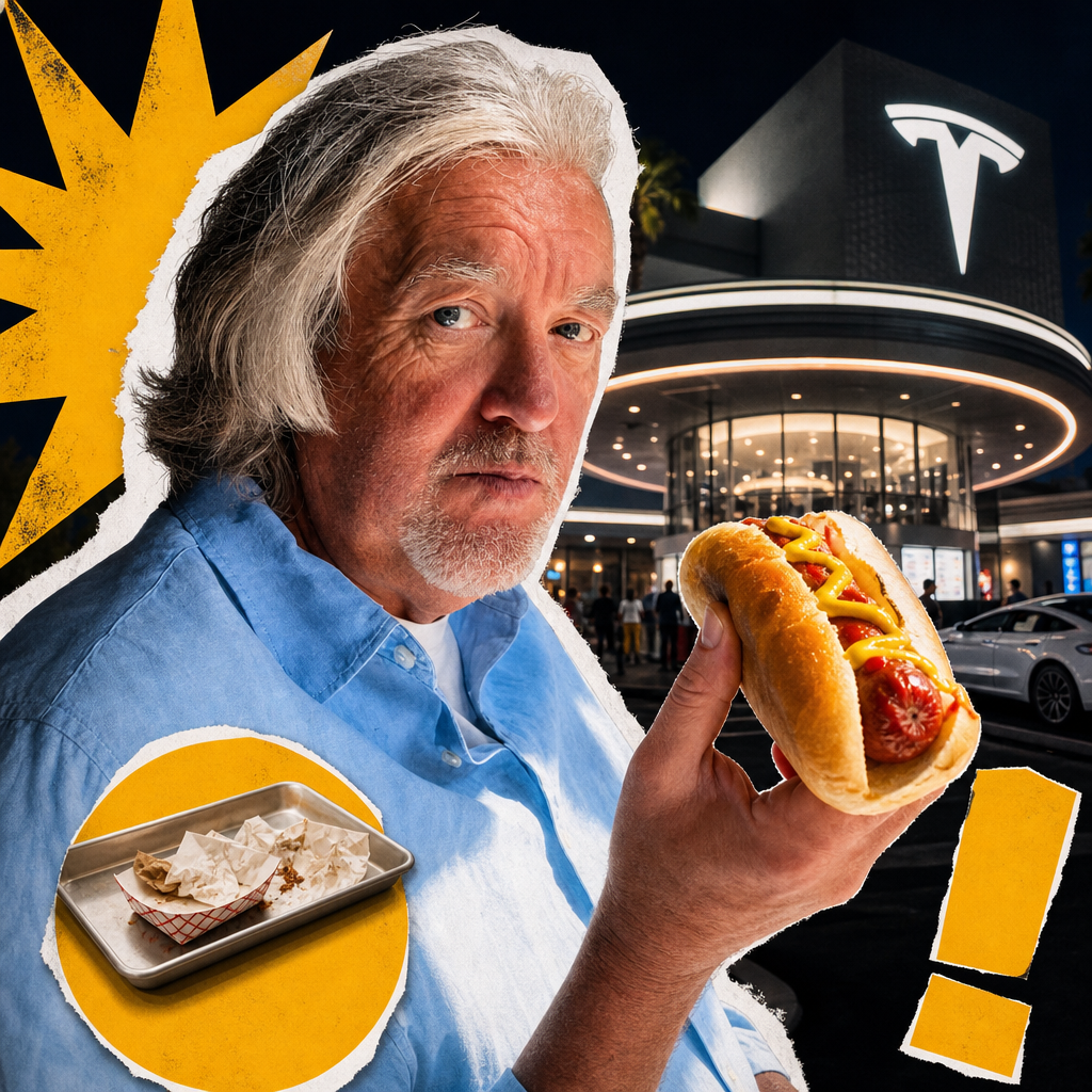James May Roasts Tesla’s LA Diner: “A Slightly Sh*t Hot Dog” for £50