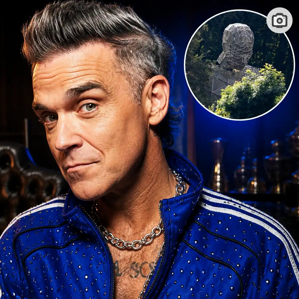 Robbie Williams Robot Still Looms Over Wiltshire