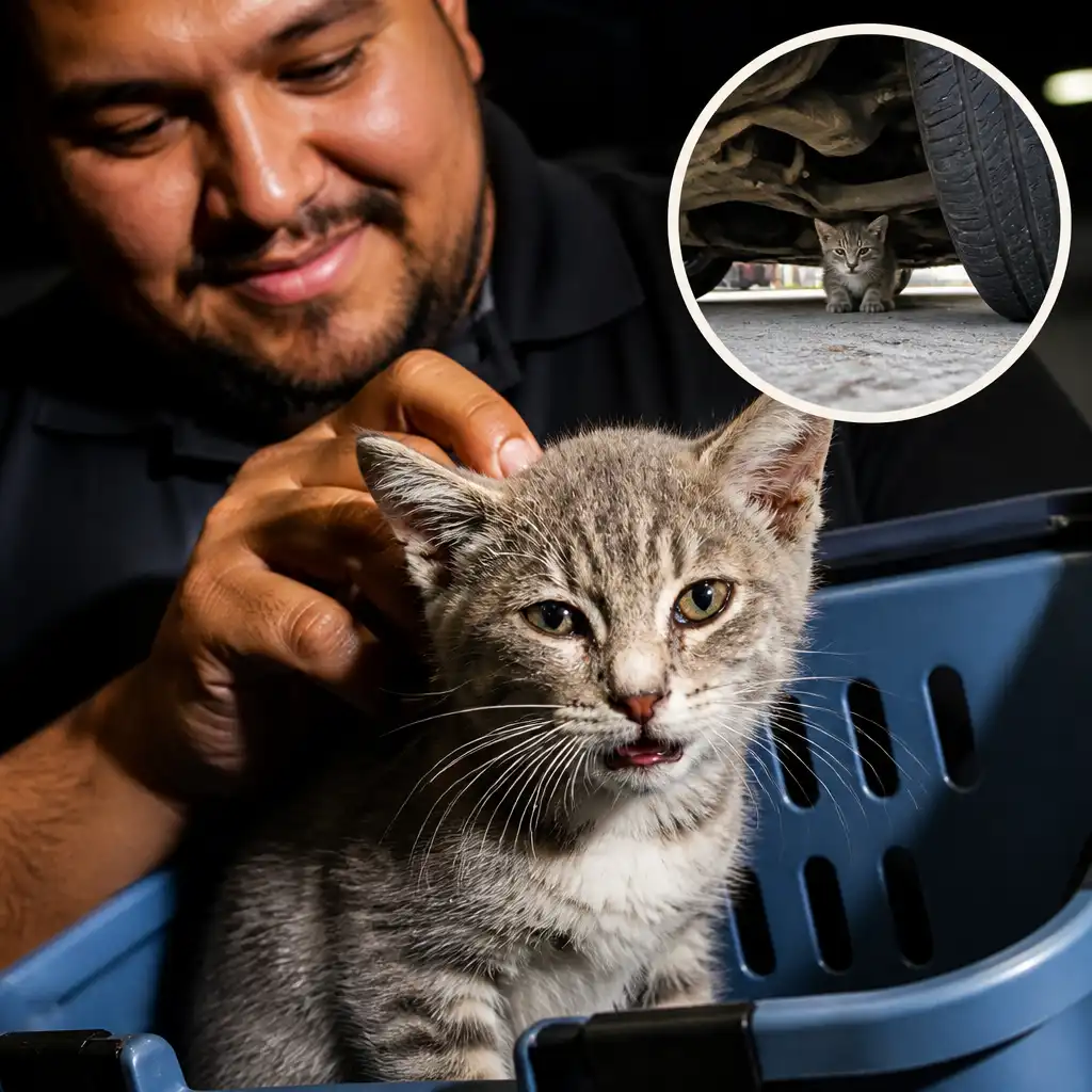 Stray Kitten Survives 800-Mile Ride Under Car