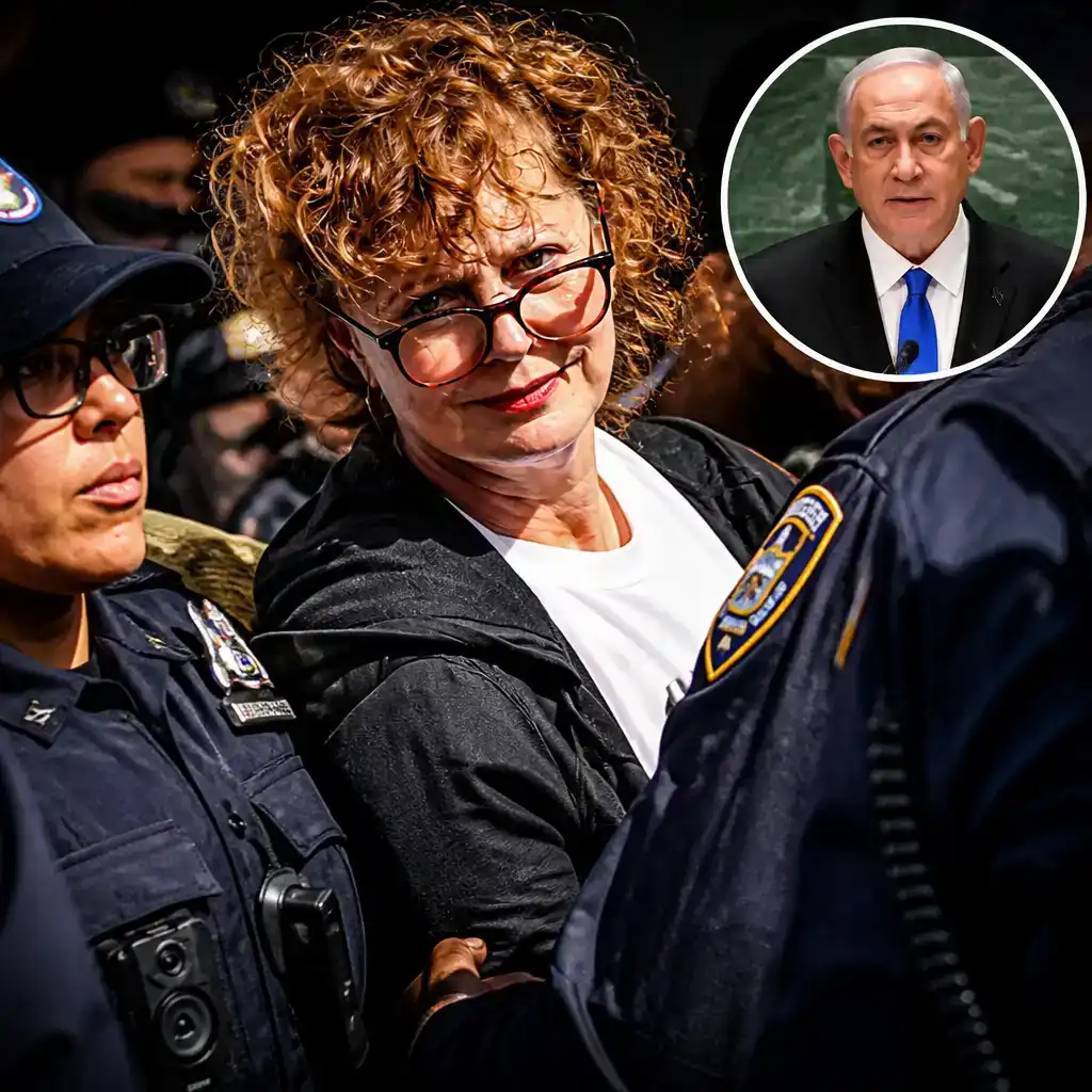 Susan Sarandon Detained at Netanyahu Protest