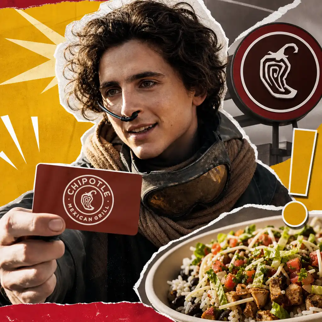 Timothée Chalamet Gets Chipotle Celebrity Card