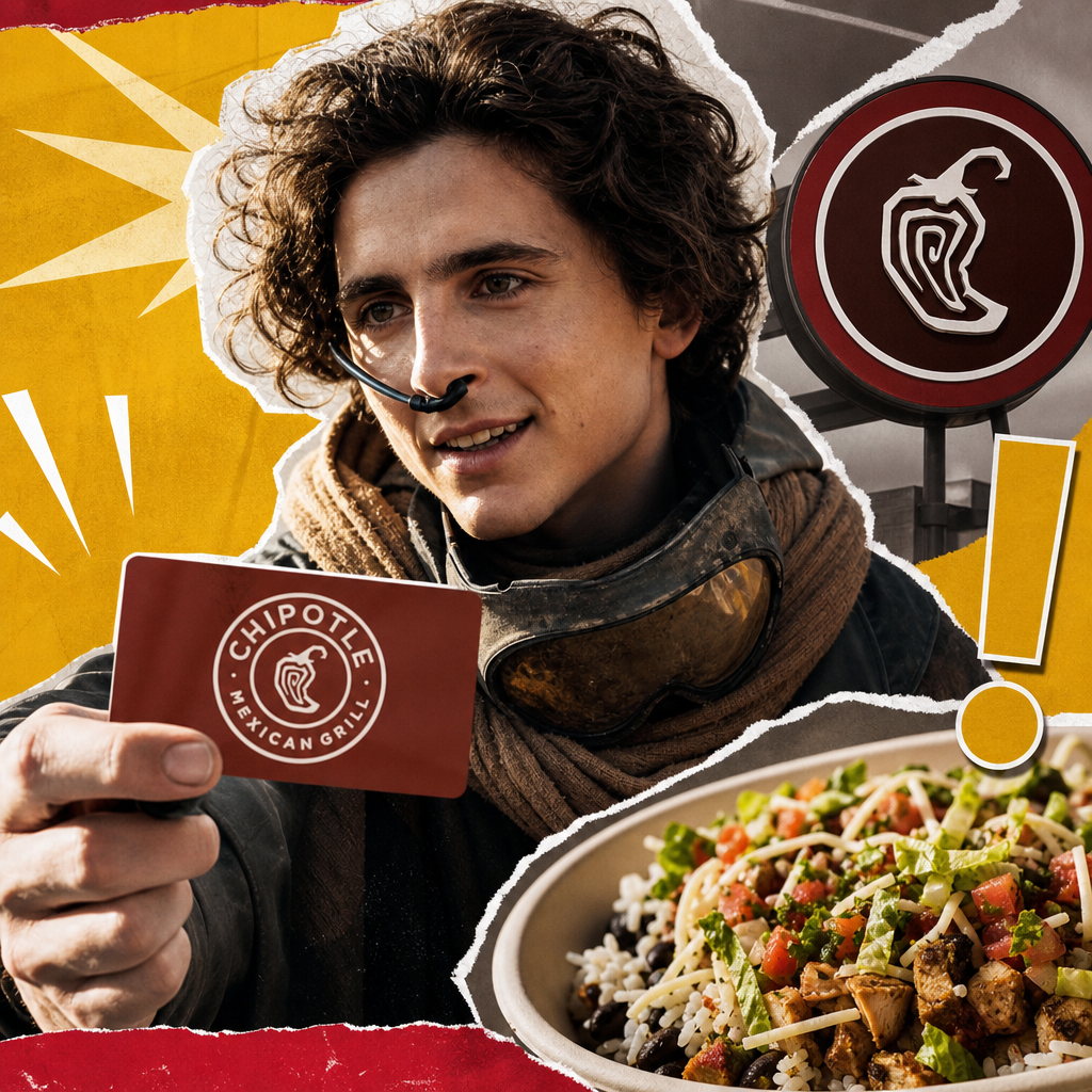 Timothée Chalamet Gets Chipotle Celebrity Card