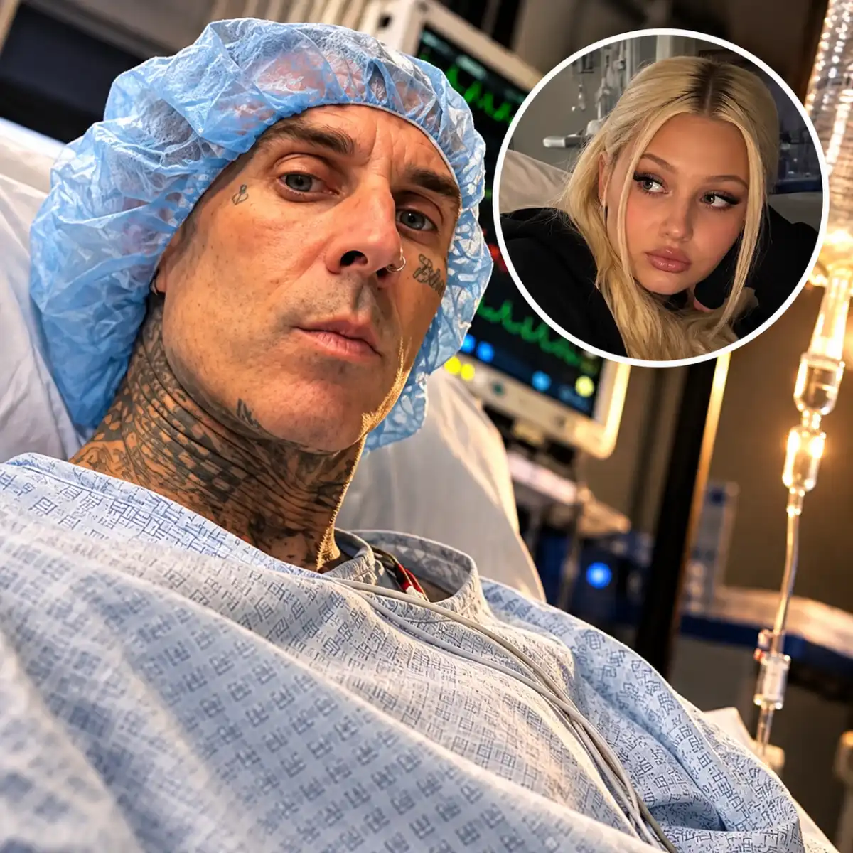 Travis Barker in Hospital, With Family Close By