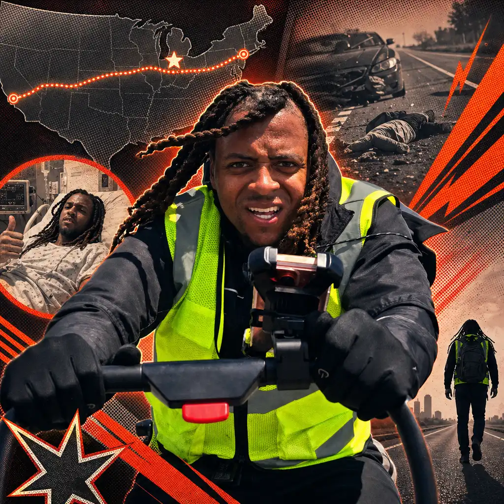 Twitch Streamer Hmblzayy Hit by Car During 3,000-Mile Charity Walk Across America