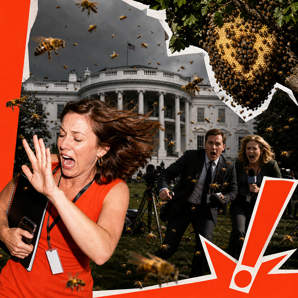 White House Bee Swarm Disrupts North Lawn